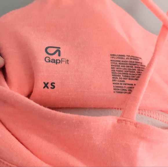 Gap Fit Neon Salmon Exercise Bra - Picture 3 of 3